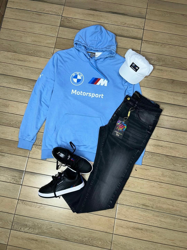 Kit Completo Pma BMW Motosport com Jeans, Boné, Tênis e +